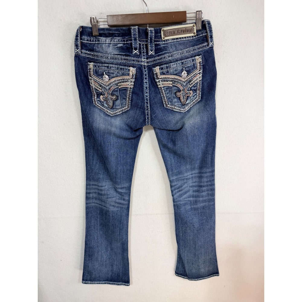 Rock Revival Jeans Coe Bootcut Embellished Women's 29 Blue Denim Y2K Cotton